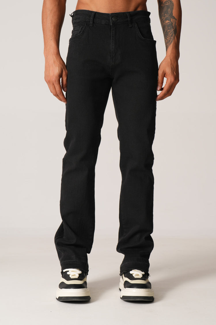 JEAN FLARE Black Zipped