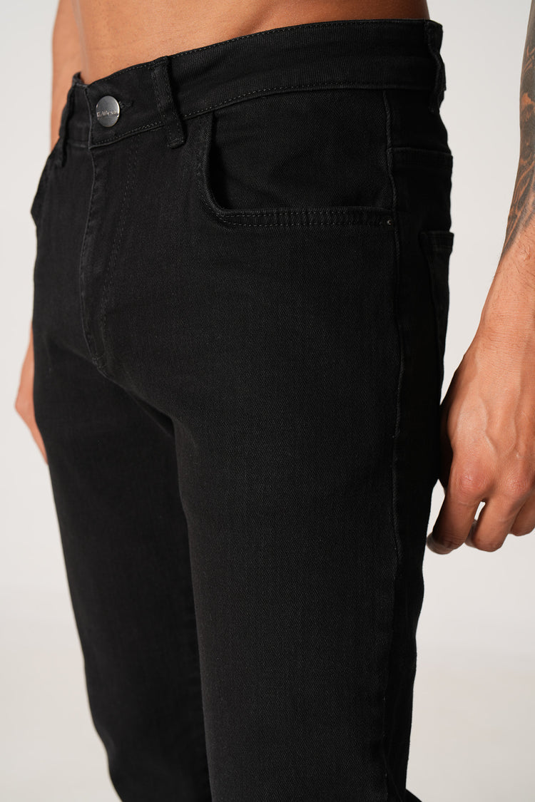 JEAN FLARE Black Zipped