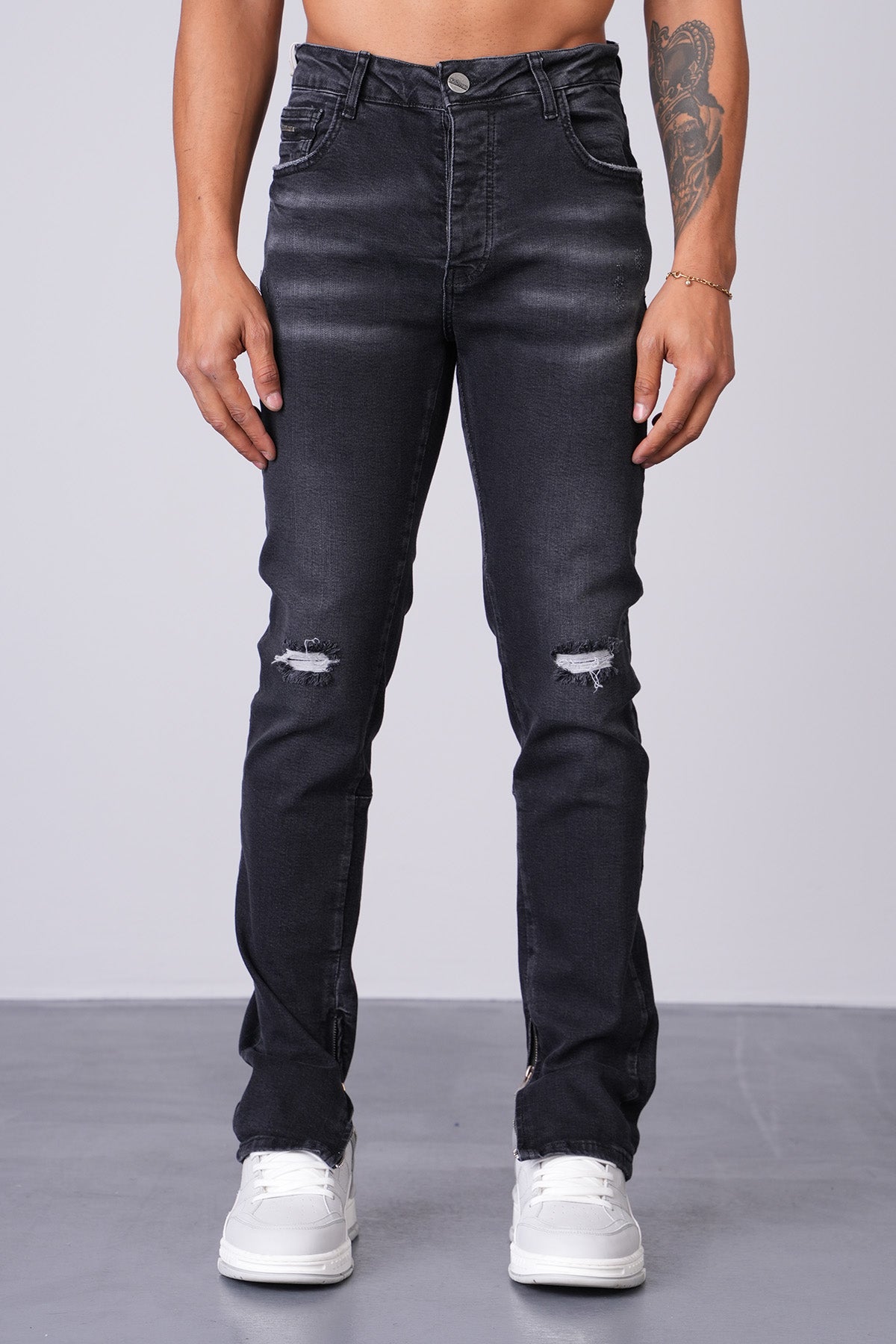 JEAN ZIPPED - BLACK 307