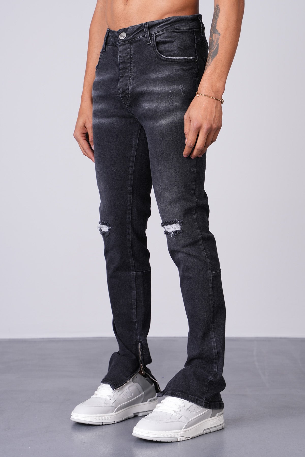 JEAN ZIPPED - BLACK 307