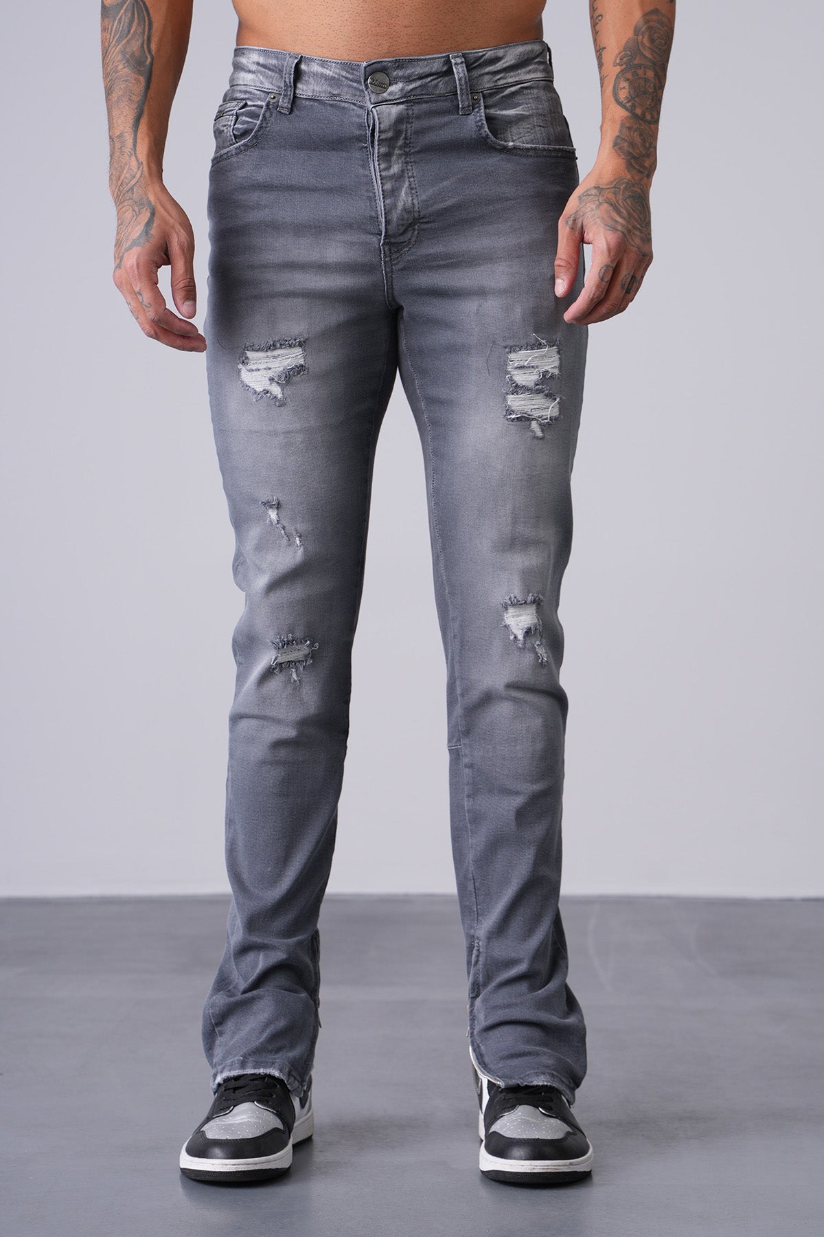 JEAN ZIPPED  - GREY 309