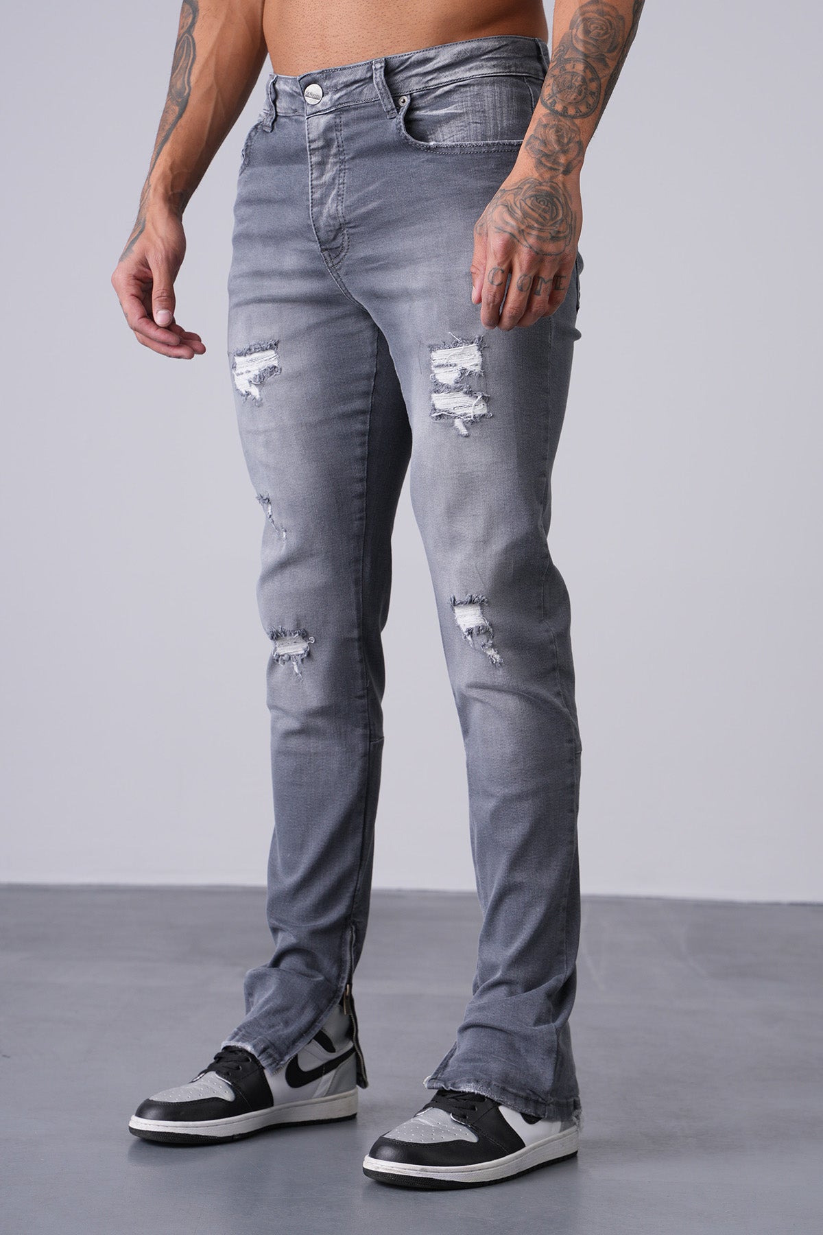 JEAN ZIPPED  - GREY 309
