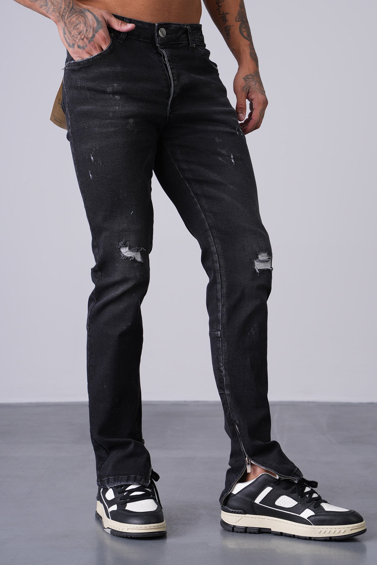 JEAN ZIPPED LL2000312 - BLACK